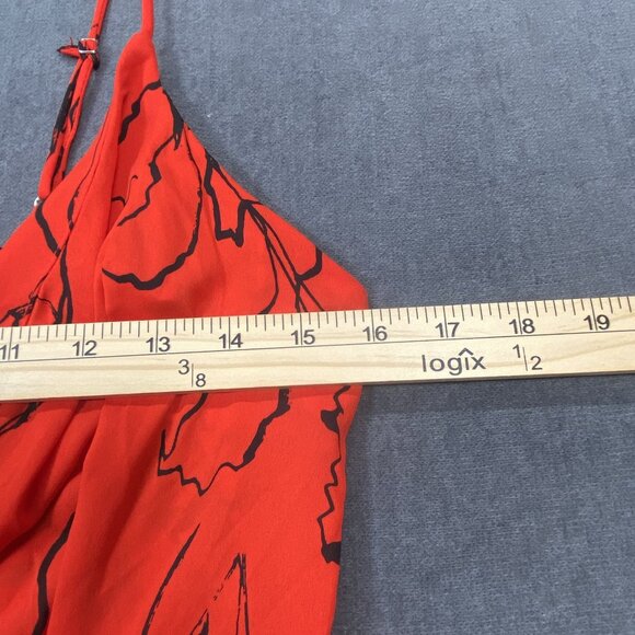 ASTR The Label Red Floral Sleeveless Button Front Camisole Top Womens Medium - Picture 9 of 9